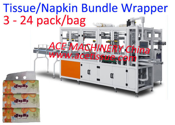 Full Auto Napkin Paper Packing Machine 3 - 48 Bag/Bundle For Hand Towel