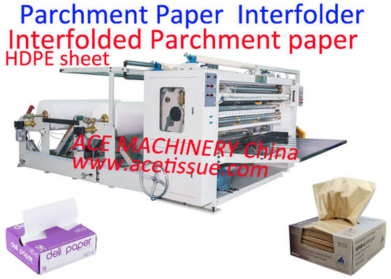 Máquina interfolder de papel de pergamino antiadherente Máquina interfolding de papel de charcutería 1200 mm