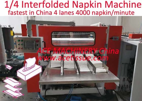 4 canales / 4 carriles XP entrelazado de servilletas máquina de papel de tejido para la producción de diseño americano