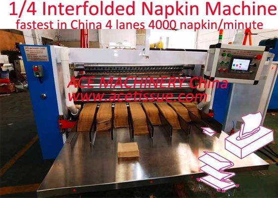 Máquina de papel de tejido de servilleta interplegada XP controlada por PLC para tamaños personalizados y pegamento de laminación