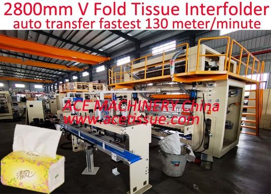 Velocidad 130 M/min Máquina de papel de tejido facial de 3000 mm con sistema de transferencia totalmente automático