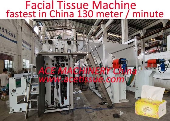 12000 hojas/min Taiwan Design Interfold Facial Tissue Paper Making Machine con sistema de grabado en relieve
