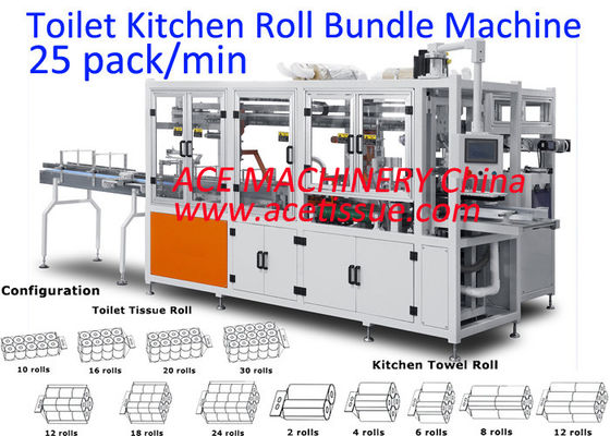 Máquina de embalaje de toallas de papel higiénico totalmente automática para fuente de alimentación de 380V 50Hz