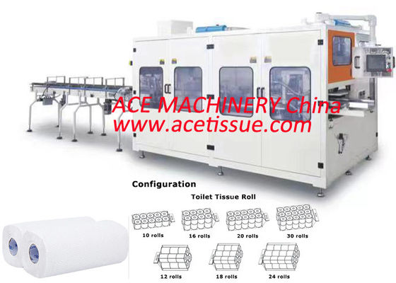Máquina de embalaje de papel higiénico de papel higiénico para papel higiénico pequeño por 4 6 9 12 Dimensión de la máquina L7500*W1850*H2200 mm