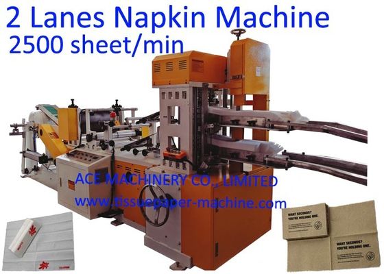 2600 hojas/minuto 1/8 máquina plegable de la servilleta de papel de 2 cubiertas