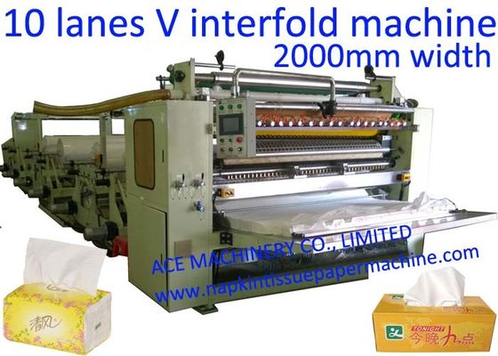 Máquina facial de 6000 hojas/de papel seda de los carriles del minuto 10