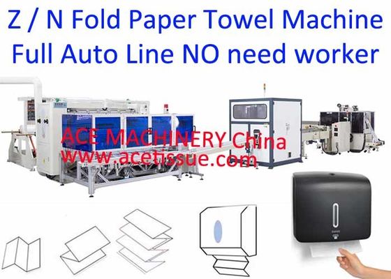 Cadena de producción de papel automática completa de la toalla de mano con transferencia auto al embalaje