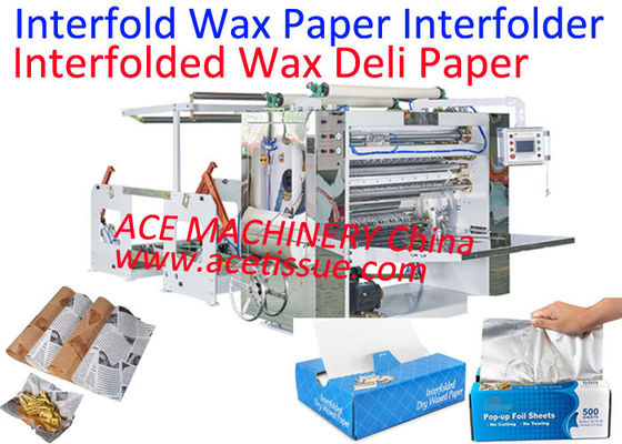 Máquina automática de Interfolding del papel de cera para la tienda de delicatessen de papel y el papel que cuece